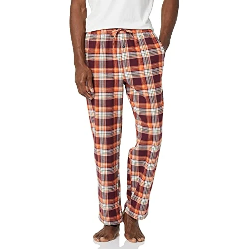 Limited-time offer: Amazon Essentials Men's Flannel Pajama Pant (Available in Big & Tall), Burgundy Orange White Plaid, X-Small from 9.23 GBP to 7.85 GBP (save 15%)