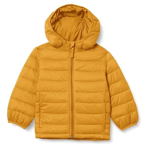 Offerta a tempo: Amazon Essentials Piumino Leggero con Cappuccio Impermeabile e Ripiegabile Bambini e Ragazzi, Giallo Drato, 11-12 anni - 43% da 35.60 € a 20.30 €