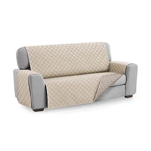 Offerta a tempo: Textilhome Copridivano Malu 4 Posti (200cm) – Salvadivano Trapuntato Reversibile Universale, Protezione Antigraffio, Fodera Imbottita per Divano, Colore Avorio - 35% da 38.99 € a 25.18 €