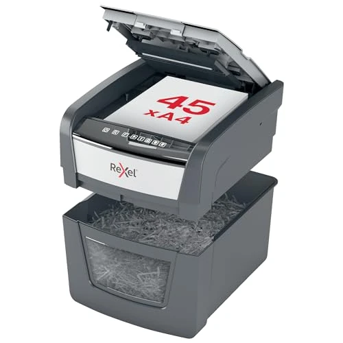 Zeitlich begrenztes Angebot: Rexel Optimum AutoFeed+ 45X Automatischer Aktenvernichter, 45 Blatt automatisch, Sicherheitsstufe P4, Partikelschnitt, für Zuhause / Home Office, 20 Liter Abfallbehälter, 2020045XEU von 154.69 € auf 154.69 € (0.00% Rabatt)