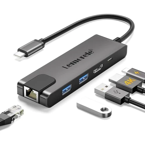 Oferta limitada: Lemorele Hub USB-C 5 en 1, HDMI, Gigabit Ethernet, 2 USB-A y PD 100W de 26.99 € a 24.99 € (ahorro 7%)