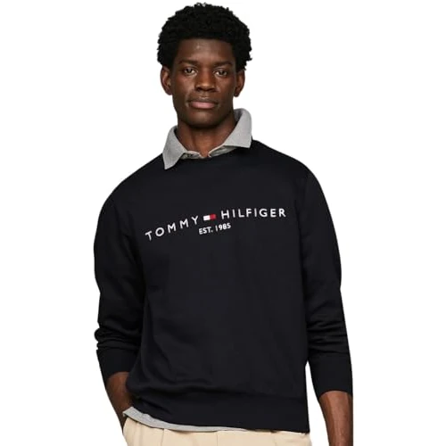 Offre limitee: Tommy Hilfiger Sweat Homme Tommy Logo sans Capuche, Bleu (Desert Sky), S de 109.90 EUR a 70.00 EUR (economie 36%)