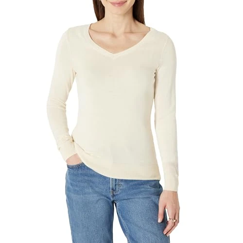 Oferta limitada: Amazon Essentials Jersey Ligero de Manga Larga con Cuello en V y Corte Estándar Mujer, Melocotón Pálido, S de 20.50 € a 20.50 € (ahorro 0.00%)
