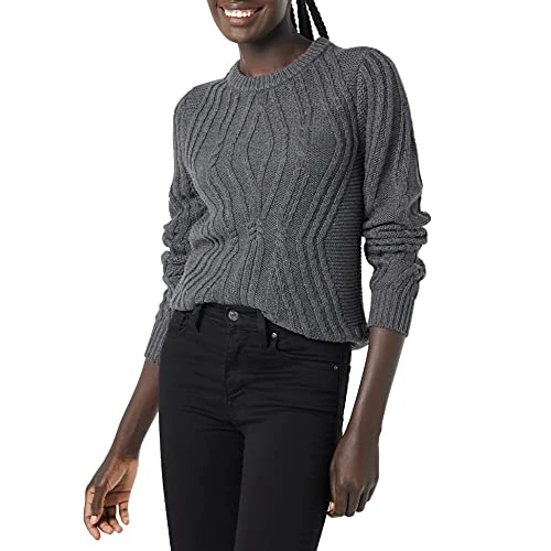 Offerta a tempo: Amazon Essentials Maglione Girocollo a Coste in 100% Cotone Donna, Carbone Puntinato, XL - 37% da 33.30 € a 20.83 €