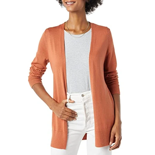 Oferta limitada: Amazon Essentials Rebeca Cardigan Fina Larga Primavera-Verano Mujer (Disponible en Tallas Grandes), Caramelo, XXL de 21.50 € a 21.50 € (ahorro 0.00%)