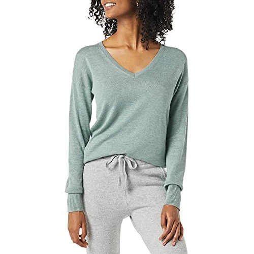 Offerta a tempo: Amazon Essentials Maglione A Tunica Leggero A Maniche Lunghe Con Scollo A v (Disponibile In Taglie Forti) Donna, Verde Salvia Puntinato, M - 0.00% da 20.35 € a 20.35 €