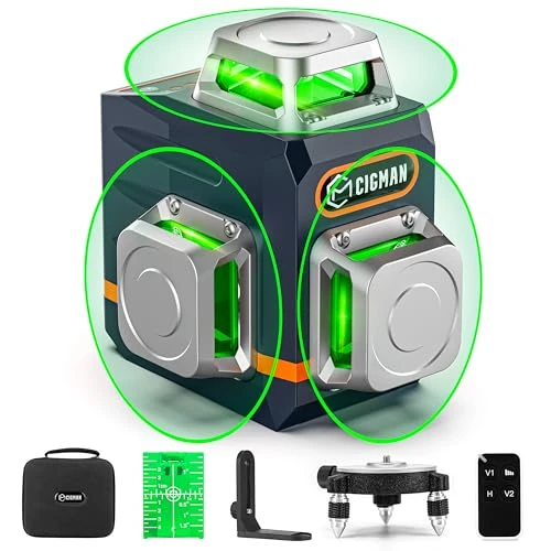 Oferta limitowana: CIGMAN 3x360 ° zielony poziom lasera, samopoziomujący poziom lasera, zasięg roboczy: 30m, z pilotem, uchwytem magnetycznym, obrotową podstawą 360 °, wbudowany akumulator litowo-jonowy z 599.99 zł na 599.99 zł (oszczędź 0.00%)