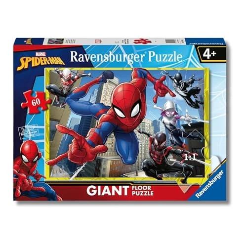 Offerta a tempo: Ravensburger - Puzzle Spiderman | Puzzle Bambini 4 Anni | Puzzle 60 Pezzi Bambini Da Pavimento 70x50 Cm | Giochi Bambini 4 Anni | Regalo Bambino 4 Anni | Spiderman Giocattolo - 0.00% da 11.99 € a 11.99 €