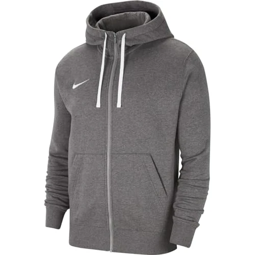 Nike Heren Sweater Met Capuchon M Nk Flc Park20 Fz Hoodie, Houtskool Heathr/Wit/Wit, CW6887-071, XL