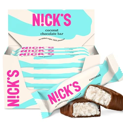 Oferta limitowana: N!CK'S Keto Batony Coconut, Czekoladowo-kokosowy Przekąski, 175 kalorie, 2 węglowodanów netto, bez dodatku cukru, bezglutenowe, słodycze niskowęglowodanowe (15x40g) z 80.00 zł na 80.00 zł (oszczędź 0.00%)