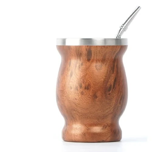 Limited-time offer: Balibetov Yerba Mate Set - Includes Yerba Mate Cup, Two Bombillas (Straws) and Brush - Stainless Steel Double-Wall | Easy to Clean Wooden Gourd from 22.44 £ to 22.44 £ (save 0.00%)