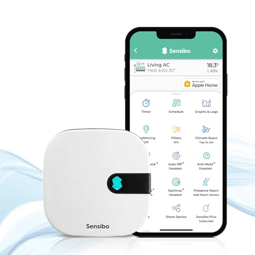 Zeitlich begrenztes Angebot: Sensibo Air, kabellose smarte Steuerung für Klimaanlagen. Einfache DIY-Installation. Komfort Dank energieeffizienter Thermostat-Control-App. Kompatibel mit Google, Alexa, Siri & Apple HomeKit von 139.00 € auf 139.00 € (0.00% R
