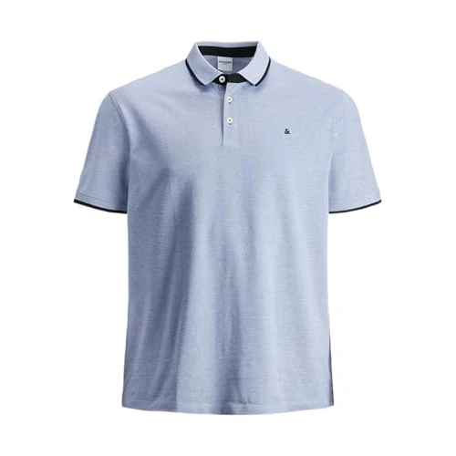 Tijdelijke aanbieding: Jack & Jones Plus Heren Jjepaulos Polo Ss + Fit T-shirt, Heldere kobalt/detail:ps, 3XL van 34.99 € naar 29.99 € (14% korting)