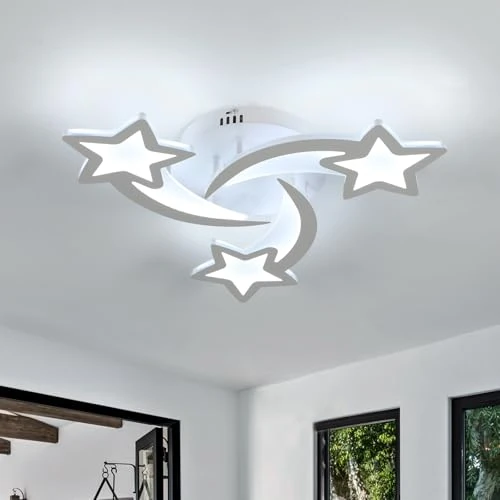 Goeco Moderne LED Deckenleuchte, Wohnzimmerlampe 40W 4500LM, Deckenlampe Deckenbeleuchtung für Wohnzimmer Schlafzimmer Kinderzimmer, 6500K kühles weißes Licht