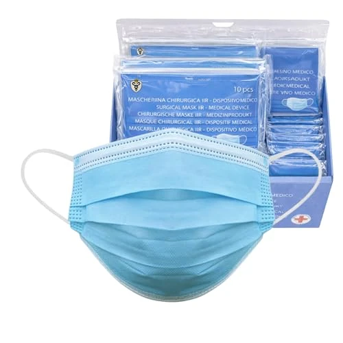 Offre limitée : 100 Masques Chirurgicaux Type IIR, EN 14683, BFE ≥98%, 3 Couches - Bleu de 14.99 € à 14.99 € (0.00% de remise)