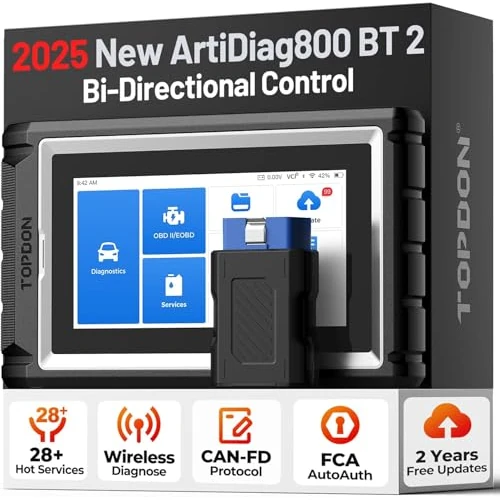 Limited-time offer: TOPDON AD800BT 2 Full-System Car Diagnostic Tool, Active Test, 28+ Maintenance Services OBD2 Scanner, FCA Auto Auth, CAN-FD Protocol, Wireless, 2 Yrs Free Update from 279.00 GBP to 279.00 GBP (save 0%)