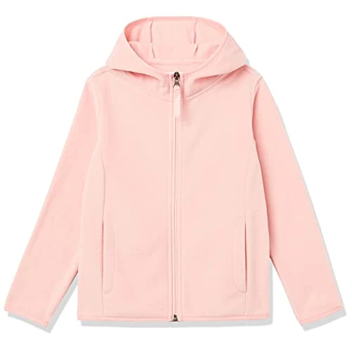 Amazon Essentials Chaqueta de Forro Polar Ligera con Capucha y Cremallera Completa Niña, Rosa Suave, 5 años