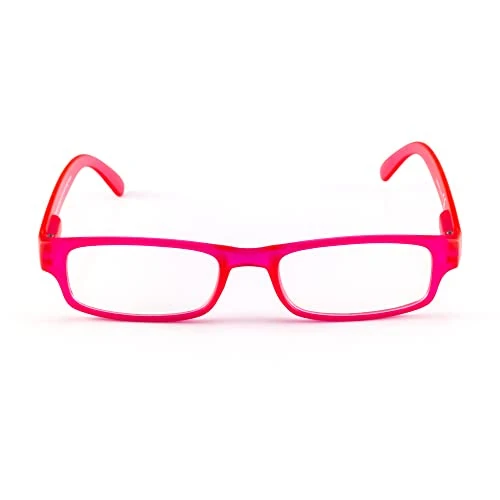 Contacta, Fluo, Lesebrille für Damen und Herren, leicht und bunt, praktisch und funktional, Rahmen mit Flexstangen, Dioptrien +1,50, Farbe Fuchsia, 18 g