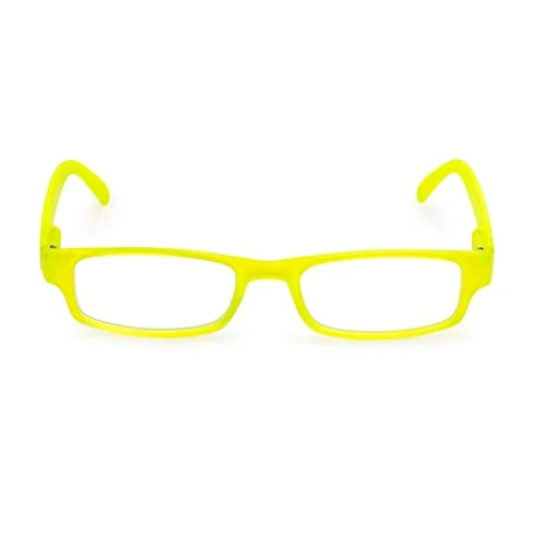 Contacta, Fluo, Lesebrille für Damen und Herren, leicht und bunt, praktisch und funktional, Rahmen mit Flexstangen, Dioptrien +2,00, Farbe Gelb, 18 g