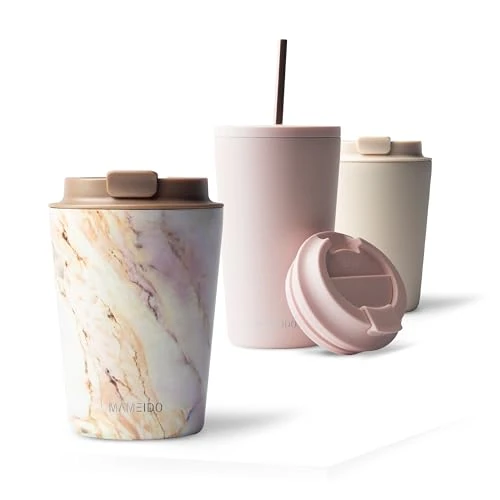Oferta ograniczona: MAMEIDO kubek termiczny 350 ml, szczelny kubek na kawę na wynos ze stali nierdzewnej z podwójną ścianką izolowany, szczelny kubek na kawę coffee to go utrzymujący ciepło (Pearl Marble) z 119.98 EUR na 101.98 EUR (znizka 15%)