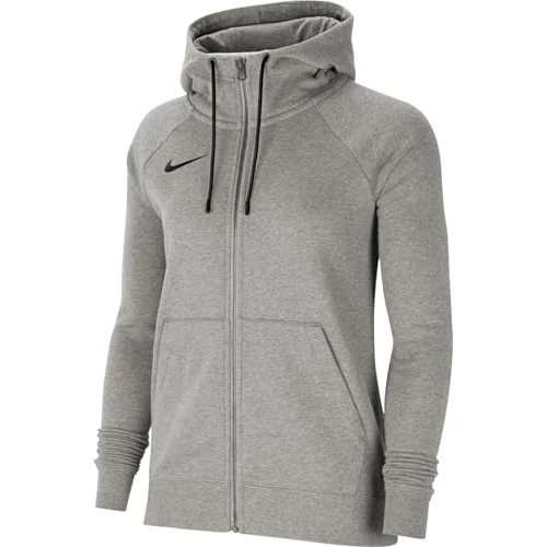Nike Dames Sweater Met Capuchon W Nk Flc Park20 Fz Hoodie, Houtskool Heathr/Wit/Wit, CW6955-071, XL