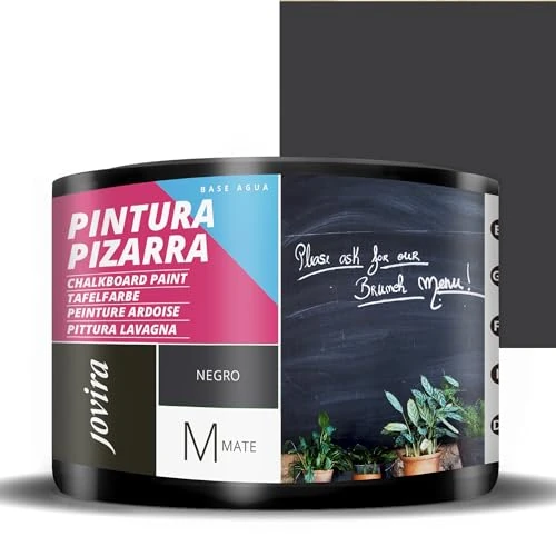 Offerta a tempo: JOVIRA PINTURAS Vernice Lavagna. Per dipingere, disegnare e scrivere con il gesso sulle pareti. (375 Millilitri, Nero) - 0.00% da 28.71 € a 28.71 €