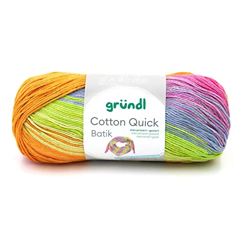 Zeitlich begrenztes Angebot: Gründl Wolle Cotton Quick Batik 1 x 100 g, Orange-grün-blau-violett von 8.99 € auf 7.99 € (11% Rabatt)