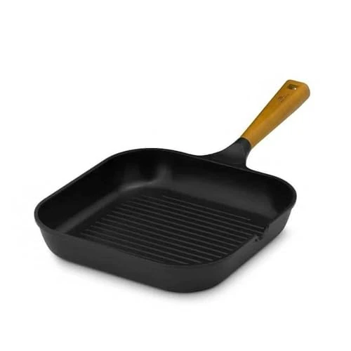 Gerlach Natur Patelnia Grillowa Z Powłoką Ceramiczną Patelnia Ceramiczna Z Drewnianą Rączką Grill Indukcja Elektryczne Gazowe Ceramiczne Kuchenki 28 cm