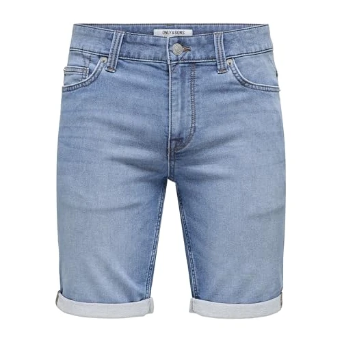 Only & Sons Herren ONSPLY Jog MB 8584 PIM DNM Shorts NOOS 22018584, Blue Denim, XL