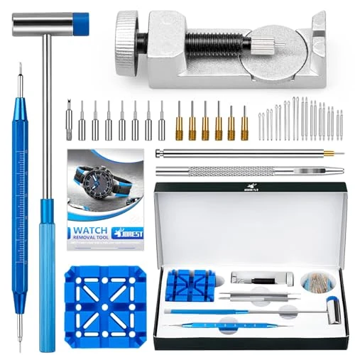 Limited-time offer: JOREST Watch Link Removal Tool Kit, Watch Band Pin Remover for Watch Repair, Watch Bracelet Adjustment, Watch Strap Replacement and Resizing, with 10 Spring Bars, 10 Pins, User Manual from 9.99 £ to 9.99 £ (save 0.00%)