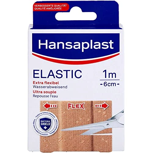 Offerta a tempo: Hansaplast Cerotti elastici (1 m x 6 cm), cerotti tagliabili per articolazioni e punti del corpo molto mobili, materiale di medicazione flessibile con forza adesiva extra forte - 55% da 7.29 € a 3.29 €
