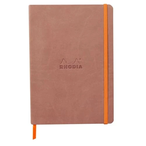 Offerta a tempo: RHODIA 117438C - taccuino morbido Palissandro- A5 14,8X21cm - Puntinato DOT - 160 pag. - Carta Clairefontaine Avorio 90g/m² - segnalibro, chiusura con elastico - Simil Cuoio - - 0.00% da 17.06 € a 17.06 €