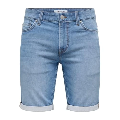 Oferta limitada: Only and Sons Ply Life Blue Shorts Hombre Pantalones Cortos Azul S de 34.99 € a 18.81 € (ahorro 46%)