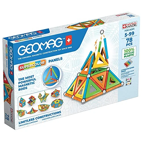 Limited offer: Geomag Supercolor Magnetic Toys for Kids Ages 5+, 78pc Educational STEM Magnets for Kids - Swiss-Made Magnetic Blocks, Tiles and Building Toys from 100% Recycled Plastic from 34.99 EUR to 34.99 EUR (save 0%)