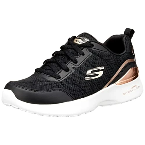 Offerta a tempo: Skechers SKECH-AIR DYNAMIGHT THE HALCYON, Scarpe da Ginnastica Donna, Black Mesh Rose Gold Trim, 40 EU - 33% da 74.95 € a 49.93 €