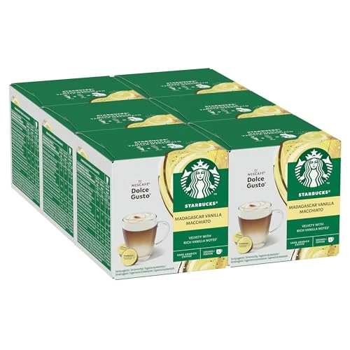 Offerta a tempo: STARBUCKS Vanilla Macchiato by Nescafé Dolce Gusto Latte Vaniglia e Caffè, 6 confezioni da 12 capsule (72 capsule compatibili Nescafé Dolce Gusto) - 23% da 32.40 € a 24.99 €