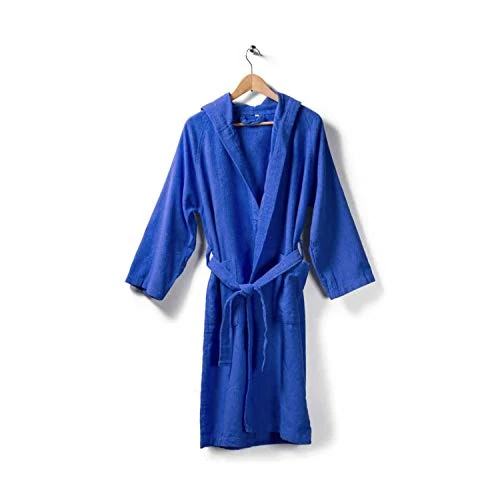 Offerta a tempo: Caleffi - Accappatoio con cappuccio Microspugna Tinta Unita L/XL Blu - 35% da 45.82 € a 29.57 €
