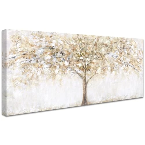 Limitiertes Angebot: Bling Gelb Baum Mit Rahmen Leinwand Bilder Abstrakte Landschaft Bild auf Leinwand Malerei Poster Kunstdrucke Pictures Moderne Wandbilder Groß Wohnzimmer Schlafzimmer Wanddekoration 50x120cm von 49.99 EUR auf 49.99 EUR (Spare 0%)