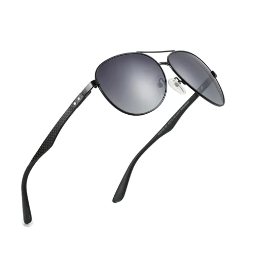 Offerta a tempo: ZENOTTIC Occhiali da sole da uomo donna pilota specchio polarizzati quadrati con Tempio in fibra di carbonio telaio in metallo UV400 protezione per la pesca, la guida e il golf - 15% da 33.99 € a 29.06 €