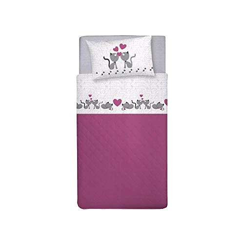Offerta a tempo: PENSIERI DELICATI Completo Letto Singolo 100% Cotone, Completo Lenzuola Singolo 90x200 Comprensivo di Lenzuolo sotto, Lenzuolo sopra e 1 Federa a Sacchetto, Made in Italy, Fantasia Gattini Rosa - 0.00% da 57.47 € a 57.47 €