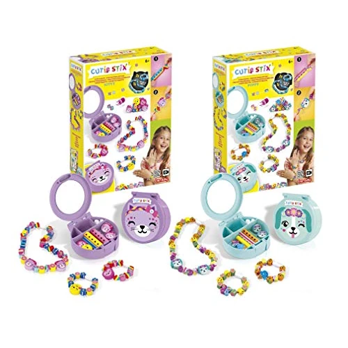 Zeitlich begrenztes Angebot: Lansay - CUTIE STIX - Kreative Schmuckbastelbox für Kinder ab 6 Jahren - Set zum Gestalten von Armbändern, Ketten & Anhängern - 85 Teile inkl. Schneidewerkzeug - Bastelspaß für Mädchen - Lansay von 25.86 € auf 25.86 € (0.0% Ra