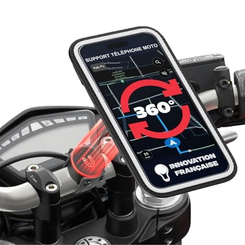 Shapeheart - Soporte Movil Moto Magnético para manillar | Universal | Anti- Vibracion |Porta movil impermeable para moto compatible con scooter, bici, patinete