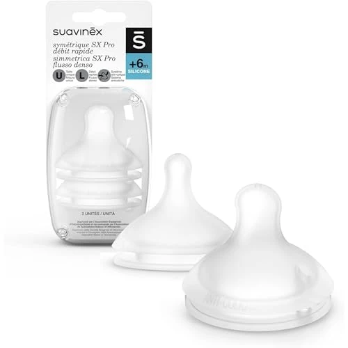 Tijdelijke aanbieding: Suavinex, Set van 2 symmetrische spenen SX Pro van siliconen, dichte debiet (L), 6 maanden, fopspeen met anti-koliek ventiel, respecteert de mondontwikkeling, transparant van 8.65 € naar 8.65 € (0.00% korting)