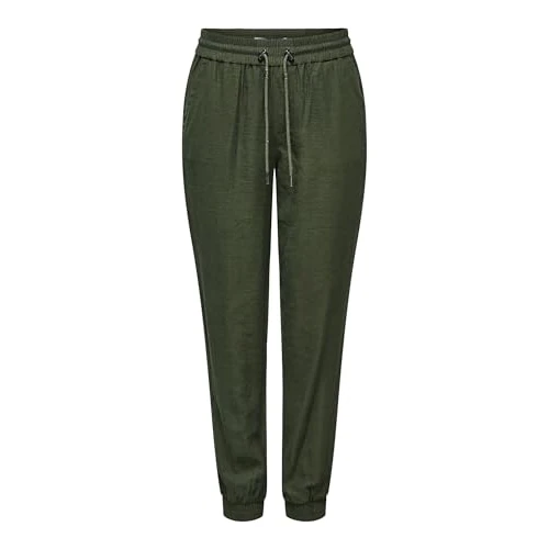 Offerta a tempo: Only Onlkelda Emery MW Pull-Up Pants Pnt Noos Pantaloni, Verde (Grape Leaf), 36W / 30L Donna - 48% da 39.99 € a 20.71 €