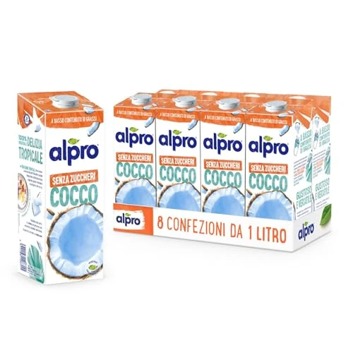 Alpro Bebida Vegetal de Coco sin Azúcar 8x1L