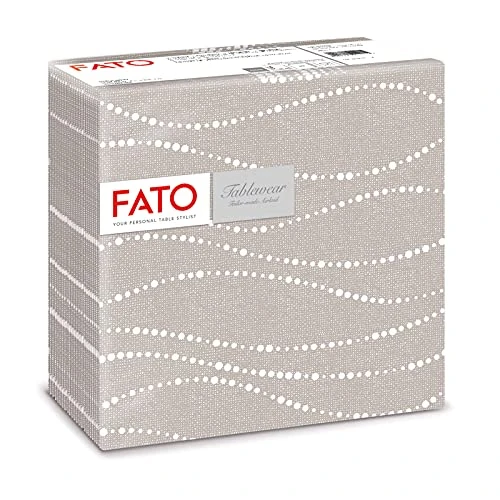 Offerta a tempo: Fato, Tovaglioli in Carta a secco, Airlaid, Effetto Tessuto, Confezione da 50 tovaglioli, Formato 40x40 piegato in 4, Decoro Perle Tortora - 0.00% da 13.90 € a 13.90 €