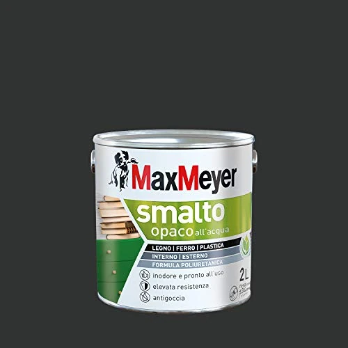 Offerta a tempo: Maxmeyer Smalto All'Acqua Poliuretanico Opaco Nero 2 L - 39% da 63.90 € a 38.93 €