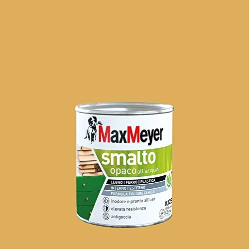 Offerta a tempo: Maxmeyer Smalto All'Acqua Poliuretanico Opaco Giallo Estate 0,125 L - 56% da 15.90 € a 6.99 €