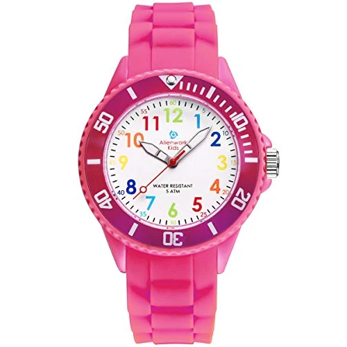 Offerta a tempo: Alienwork Kids Orologio di Apprendimento Bambini Ragazze Rosa Bracciale in Silicone Multicolore bambini Impermeabile 5 ATM Tempo di Apprendimento - 0.00% da 21.59 € a 21.59 €