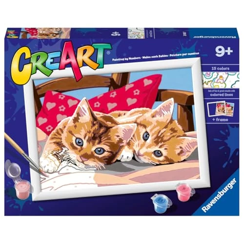 Limited offer: Ravensburger CreArt Two Cuddly Cats Paint by Numbers Kit for Kids - Painting Arts and Crafts for Ages 9 and Up from 16.96 EUR to 16.96 EUR (save 0%)
